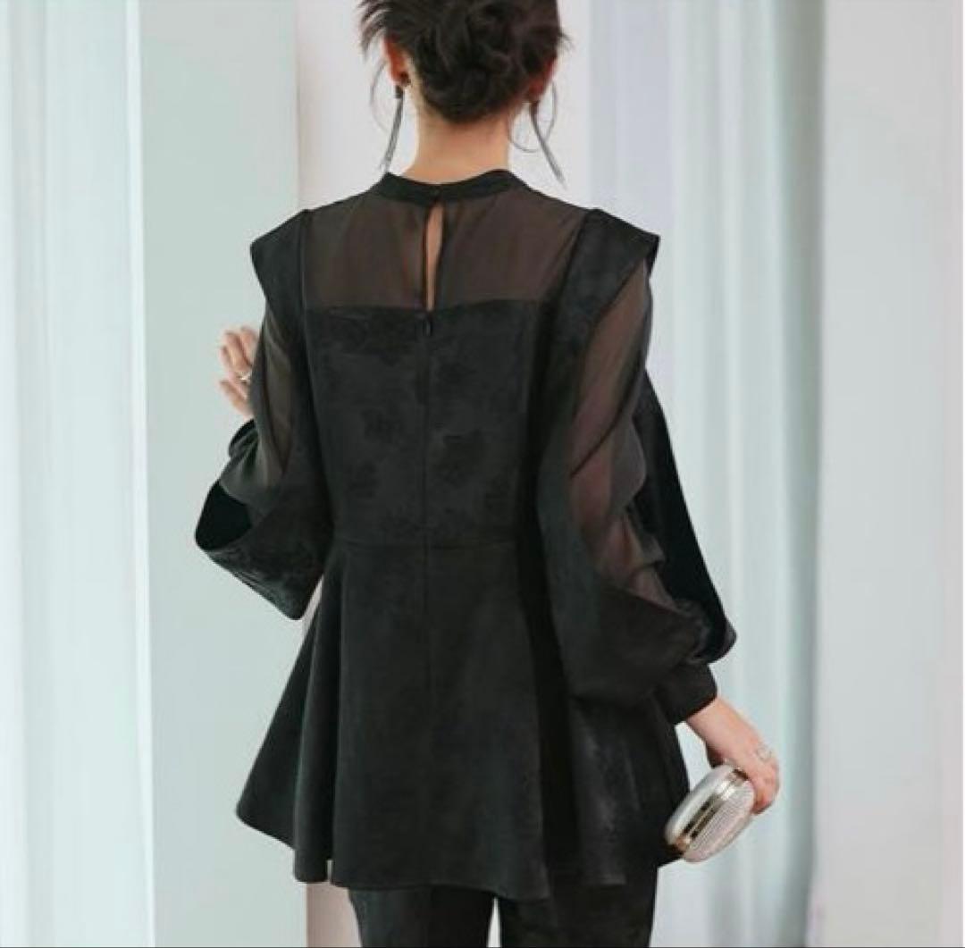 【未使用品】シースルーブラックパーティードレス