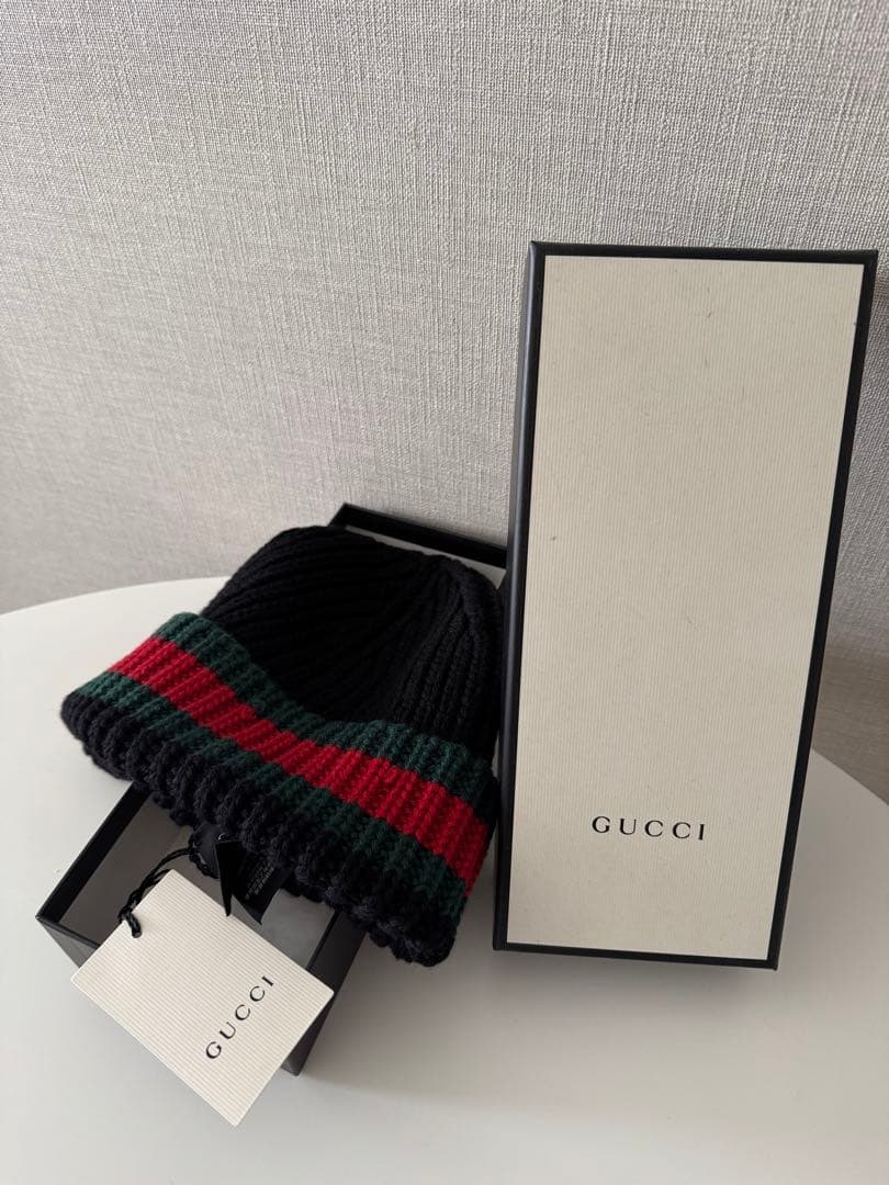 グッチ GUCCI ウールニット帽キャップ男女兼用M