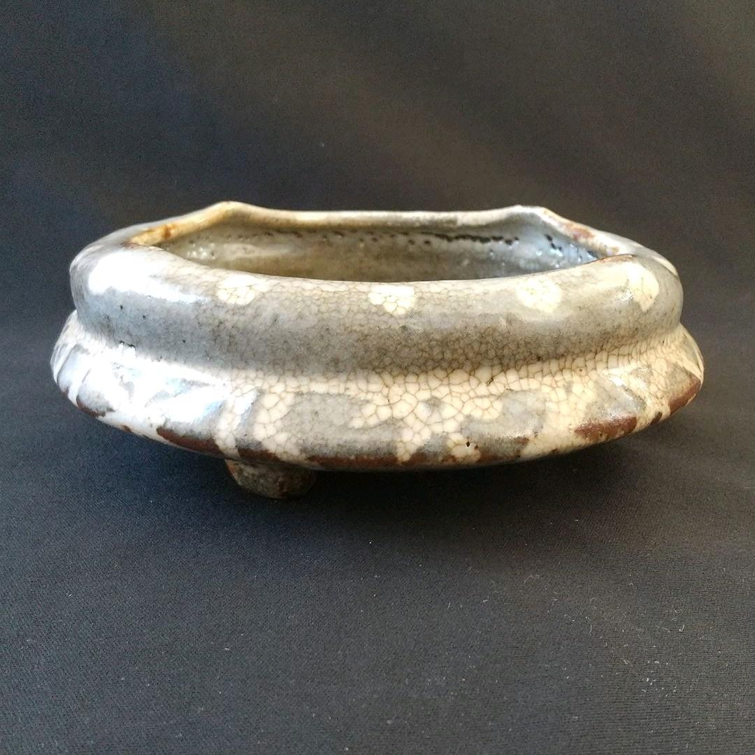 特別出品 桃山～江戸初期 鼠志野 足つき向付 美術館級 古箱 骨董