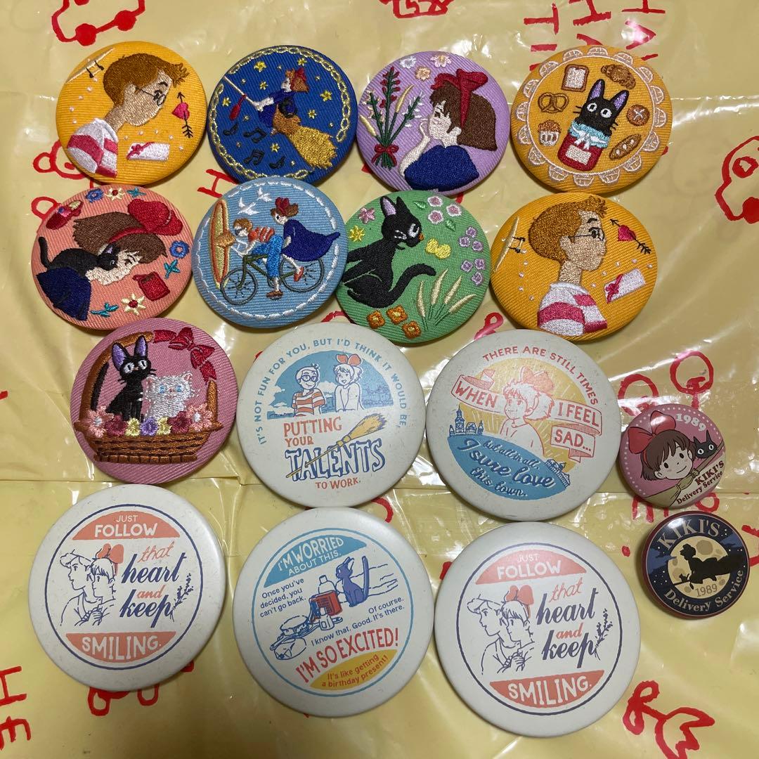 ジブリ/魔女の宅急便/キキ/缶バッジ/ブローチ/刺繍/ジジ/トンボ