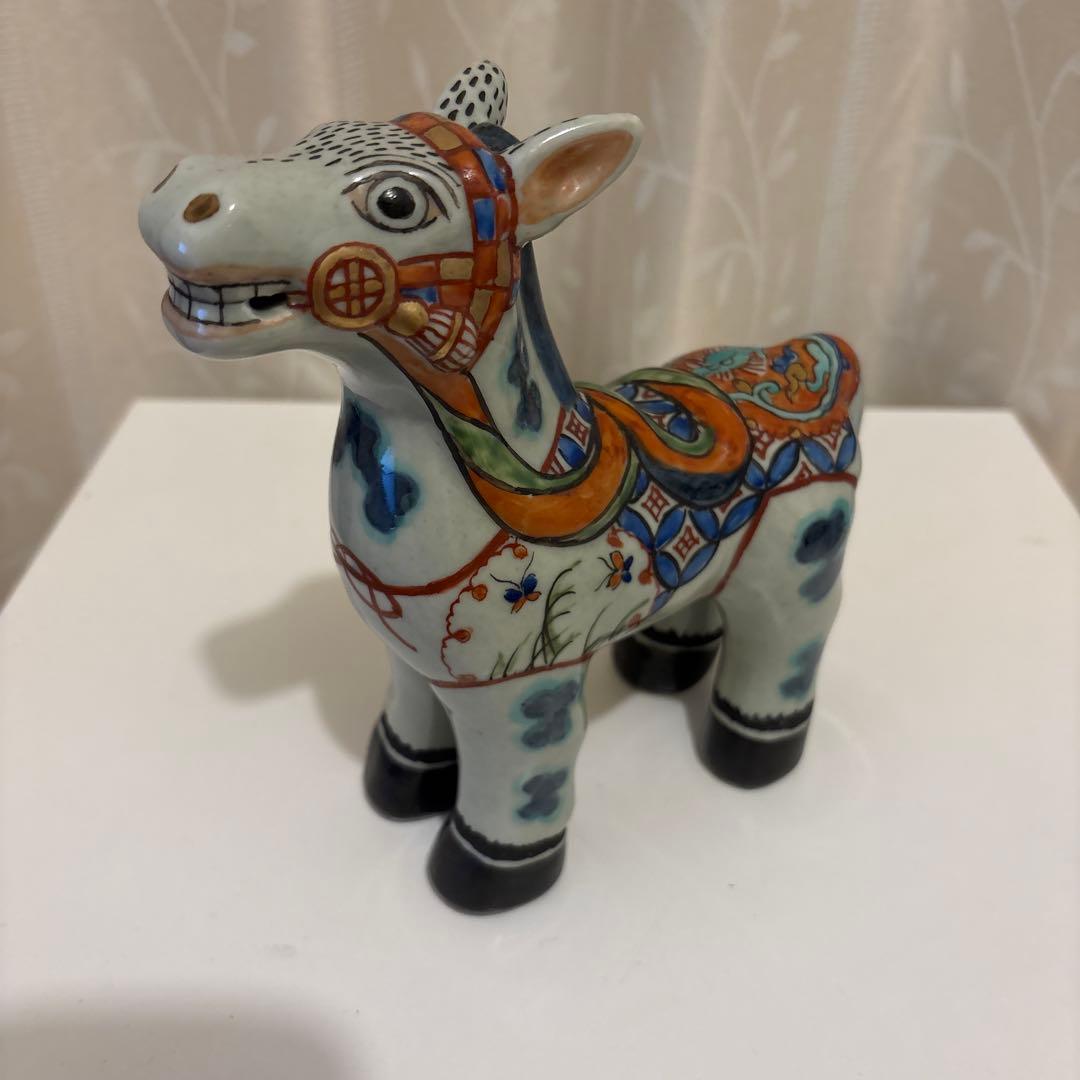 有田焼　円左エ門窯　午(馬)置物 高さ約17cm