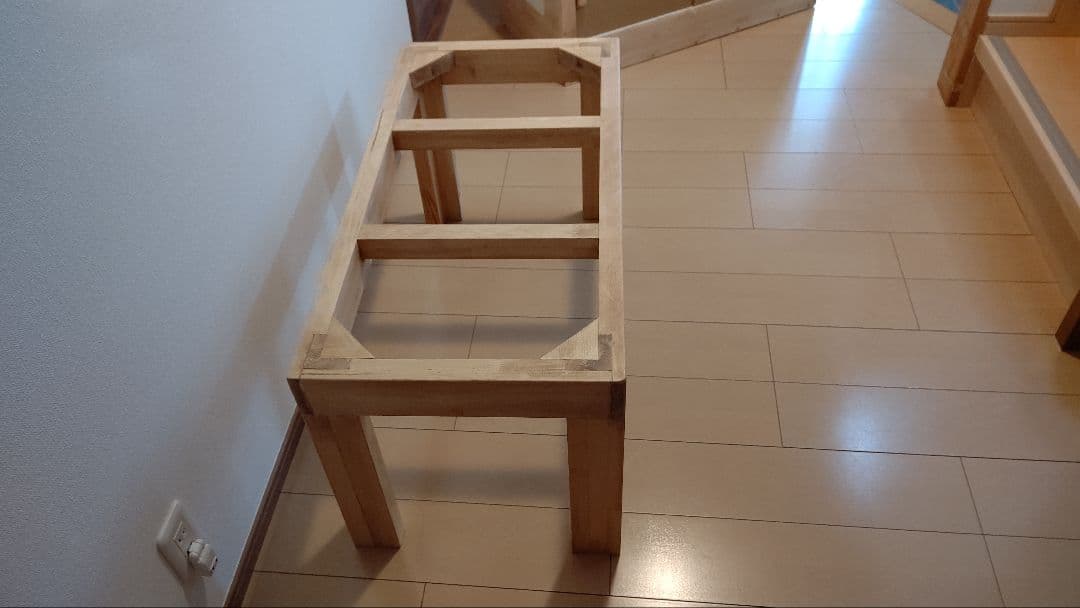 アカシア集成材15ミリ幅90縦45奥行45蜜蝋オイル仕上げ