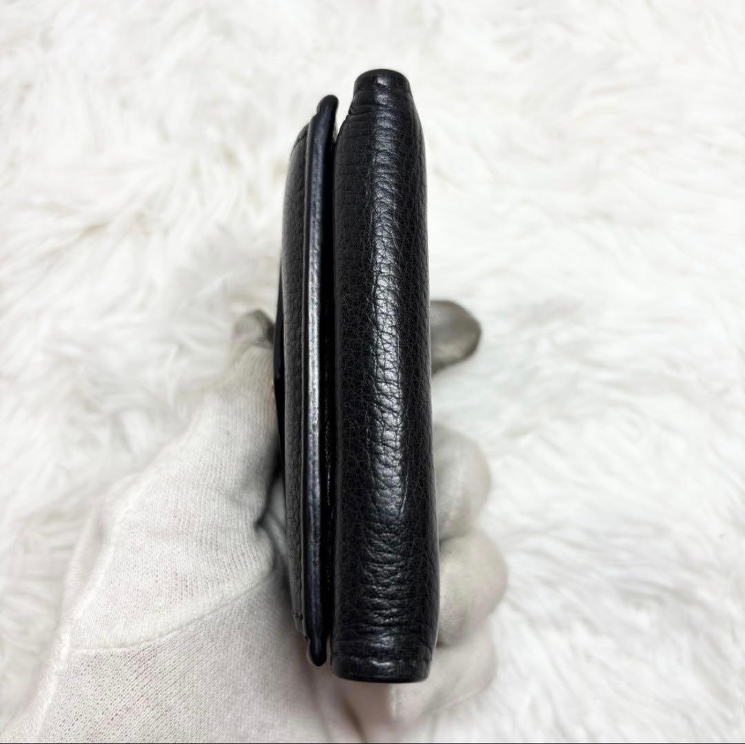 ✨付属品完備✨ プラダ ヴィッテロダイノ シボ 革 レター型 三つ折り財布 黒