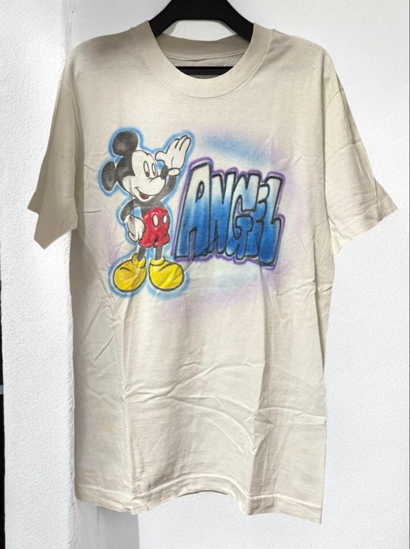 一点物 ヴィンテージ ミッキー エアブラシ ペイント ANGEL Tシャツ