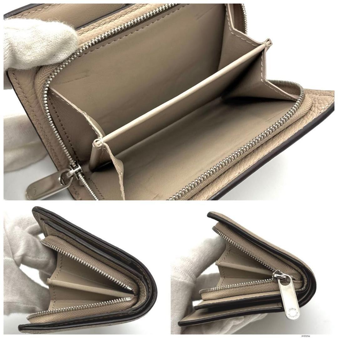 【新型】ルイヴィトン マヒナ ポルトフォイユ クレア 二つ折り財布 ベージュ