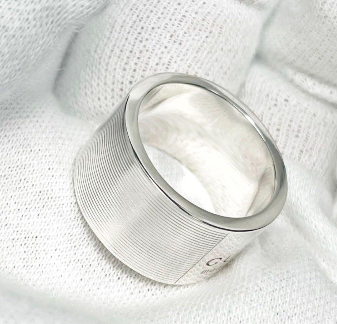 美品　GUCCI 指輪　ロゴワイドリング　15号