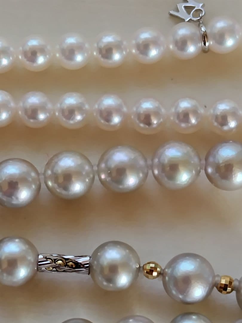 アコヤ真珠シルバーグレーの、3WAYネックレス