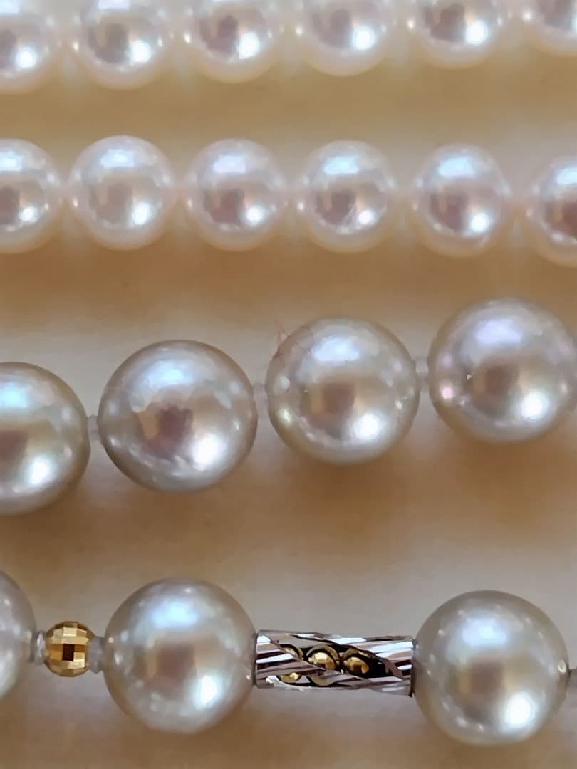 アコヤ真珠シルバーグレーの、3WAYネックレス