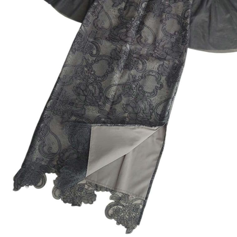 美品✨Leja シアー刺繍レースプリーツIラインロングワンピースドレス