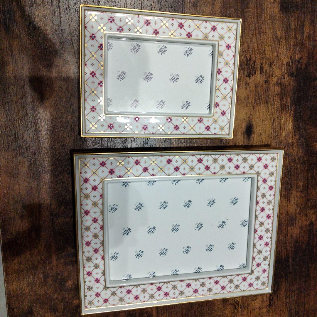 リチャードジノリ花柄陶器製写真額縁2枚セット