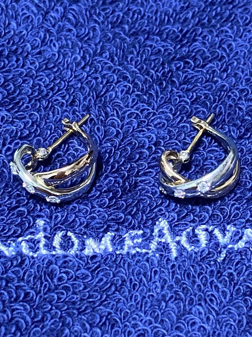 VENDOME AOYAMA　K18YG　PT900 ダイヤ　フープ　ピアス