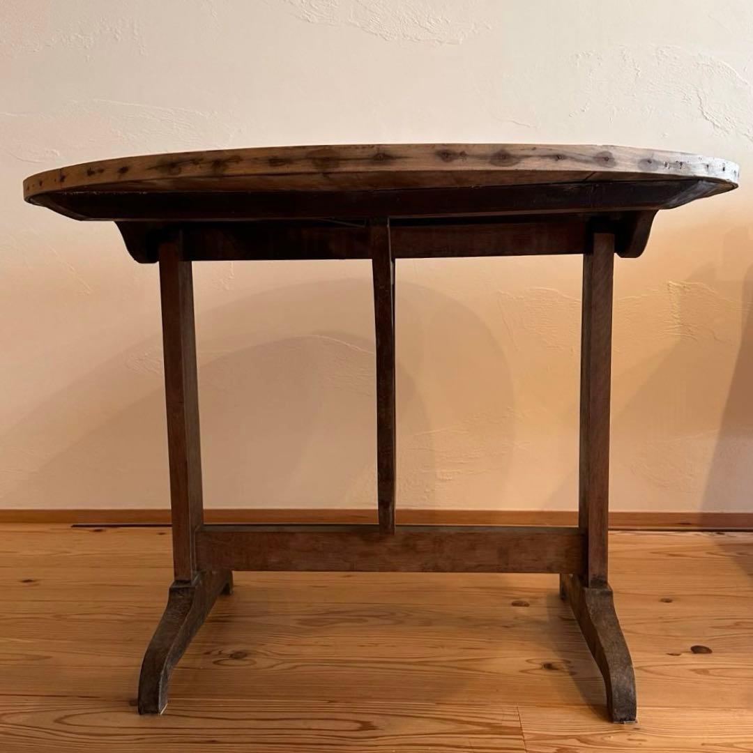 アンティーク　ワインテーブル　テイスティング　フランス　ヴィンテージ　ラウンド