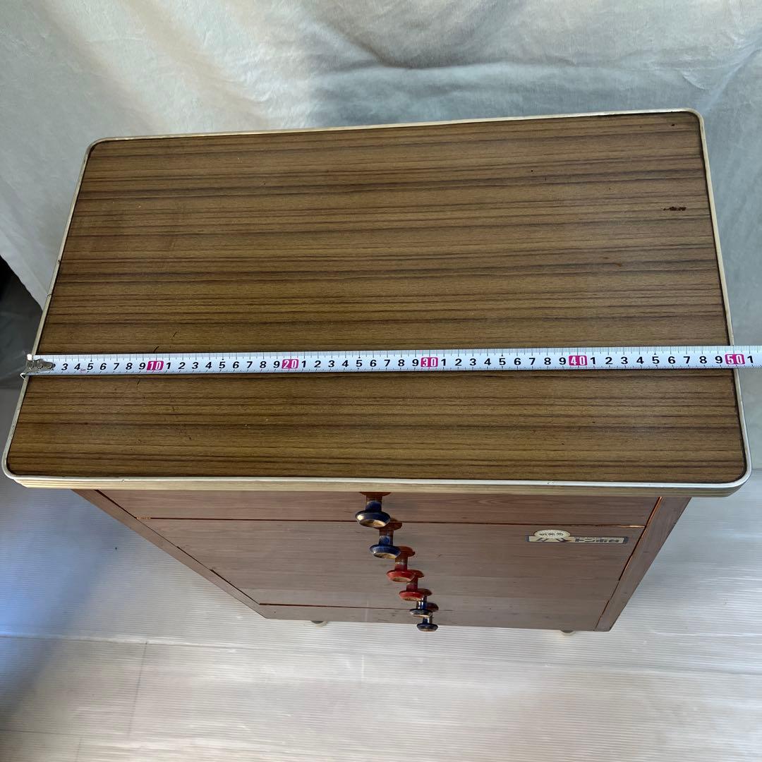 昭和レトロ　ビンテージ　トンボ台　木製木目調　6引き出し　テレビ台　希少