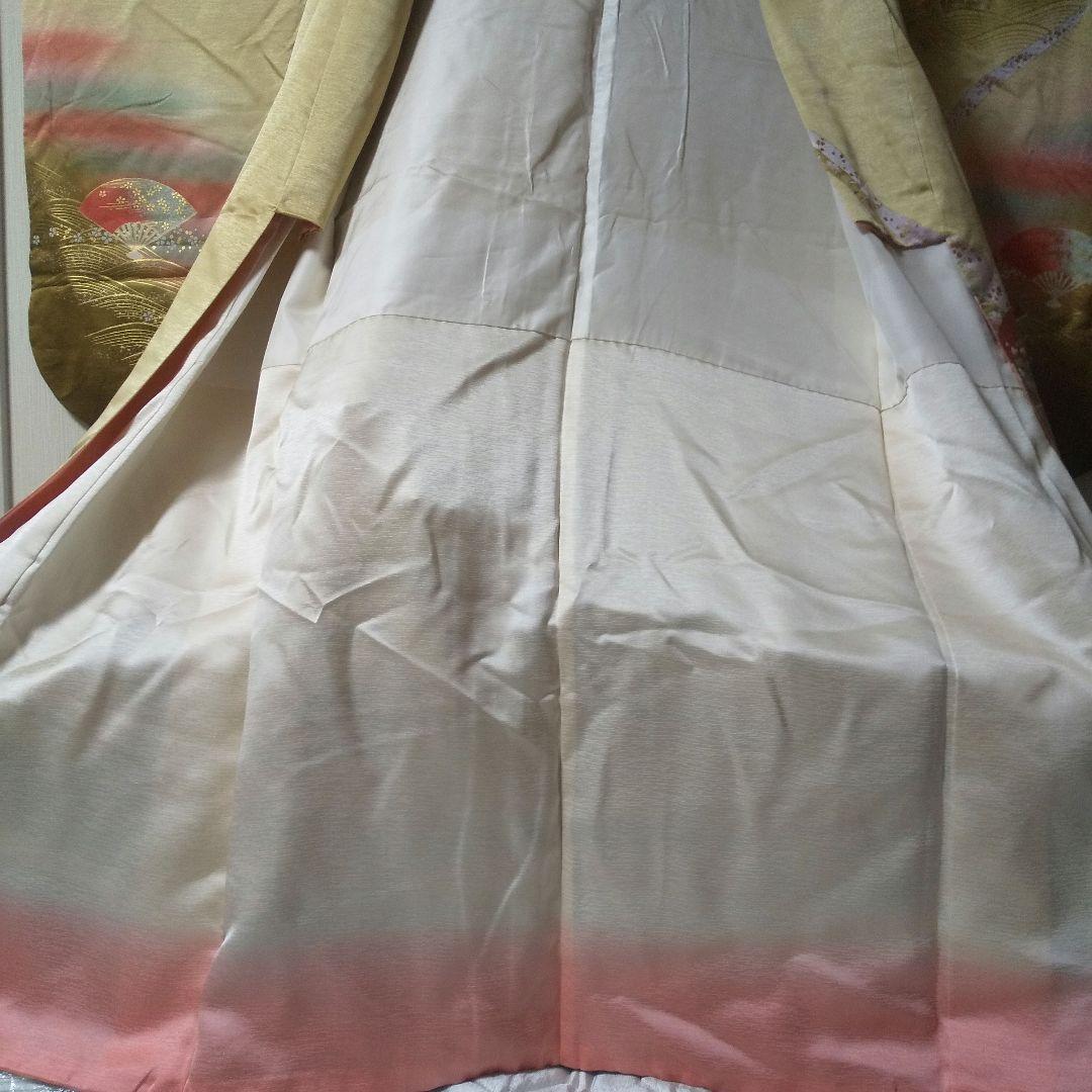 【和装】レディース(女性用) お着物 ゴールド 金の鶴 振袖 成人式