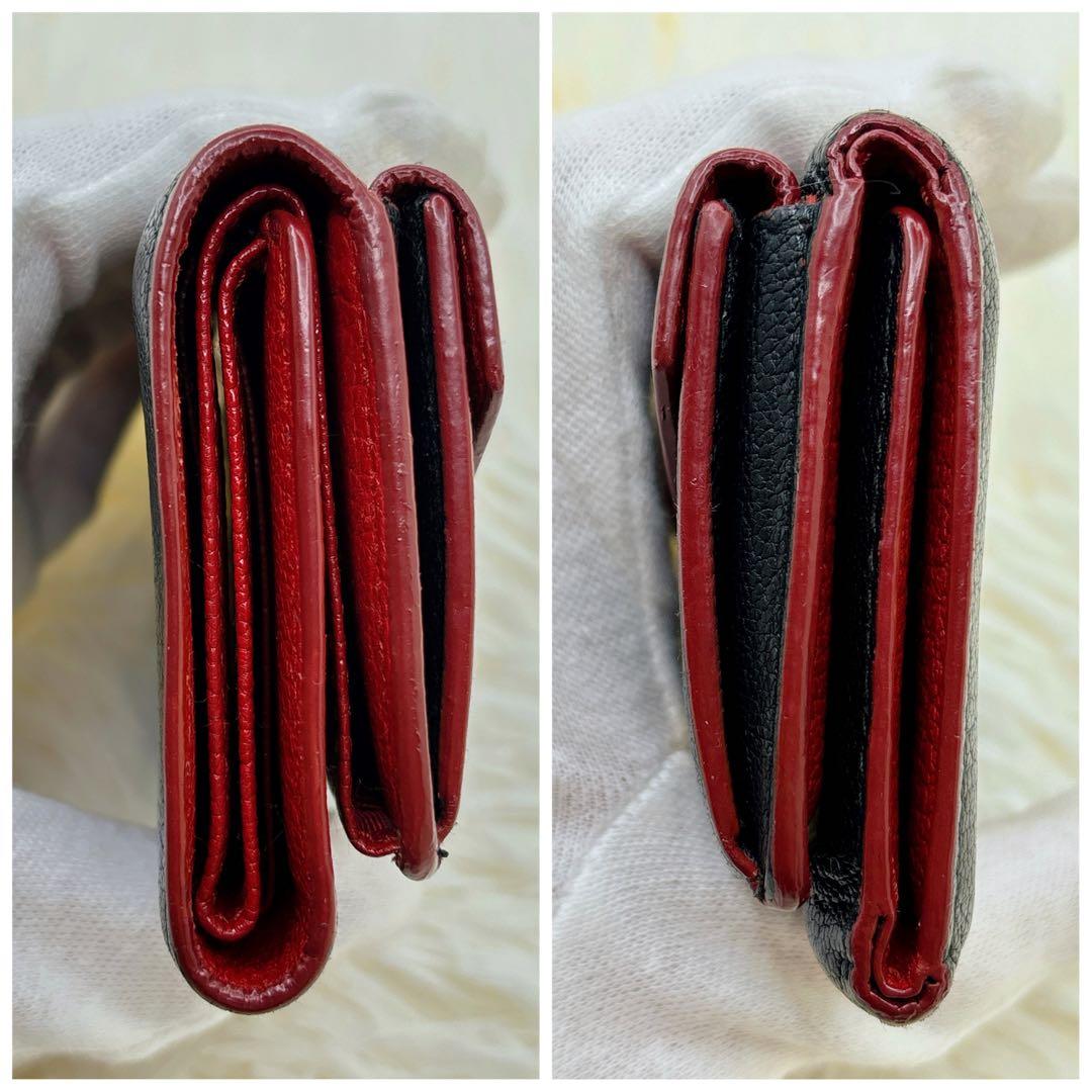 美品✨ミュウミュウ ラブレター マドラス ハート 三つ折り財布 ブラック 黒