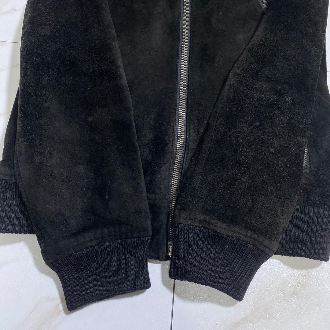 希少⭐︎アタッチメント レザースエード短丈シングルライダースブルゾン ダブルジップ