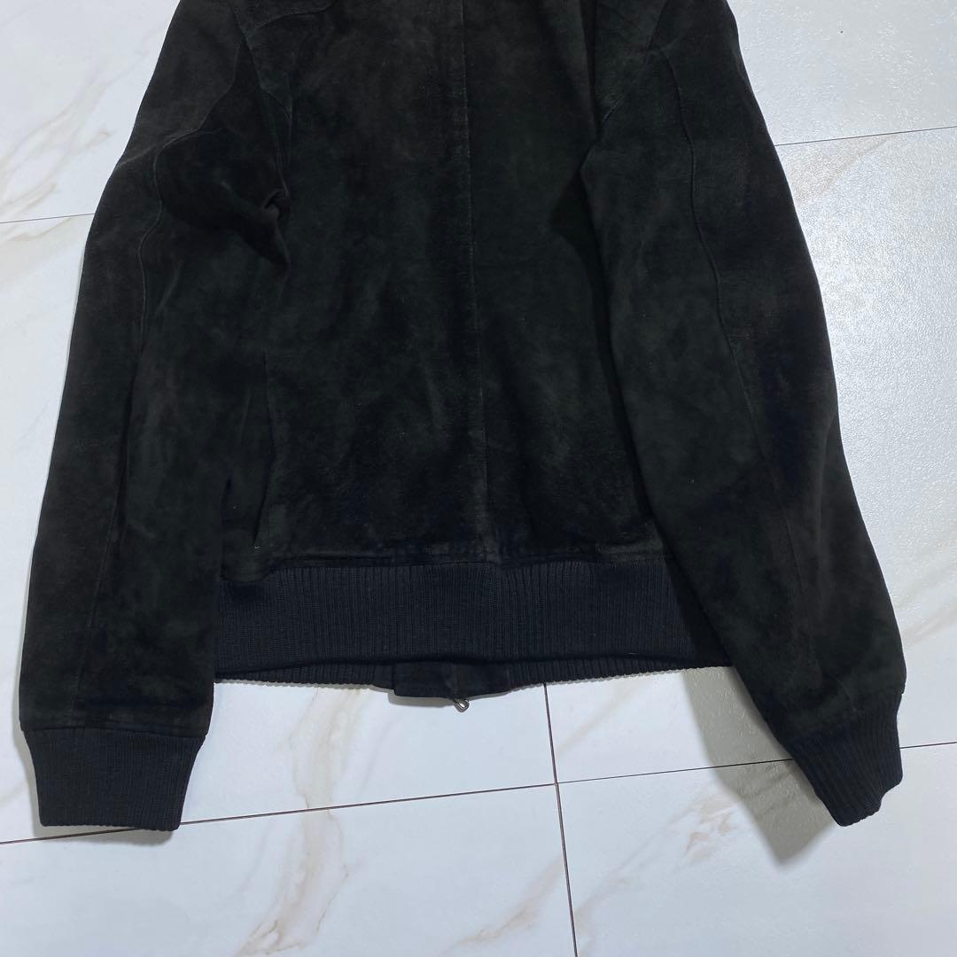 希少⭐︎アタッチメント レザースエード短丈シングルライダースブルゾン ダブルジップ