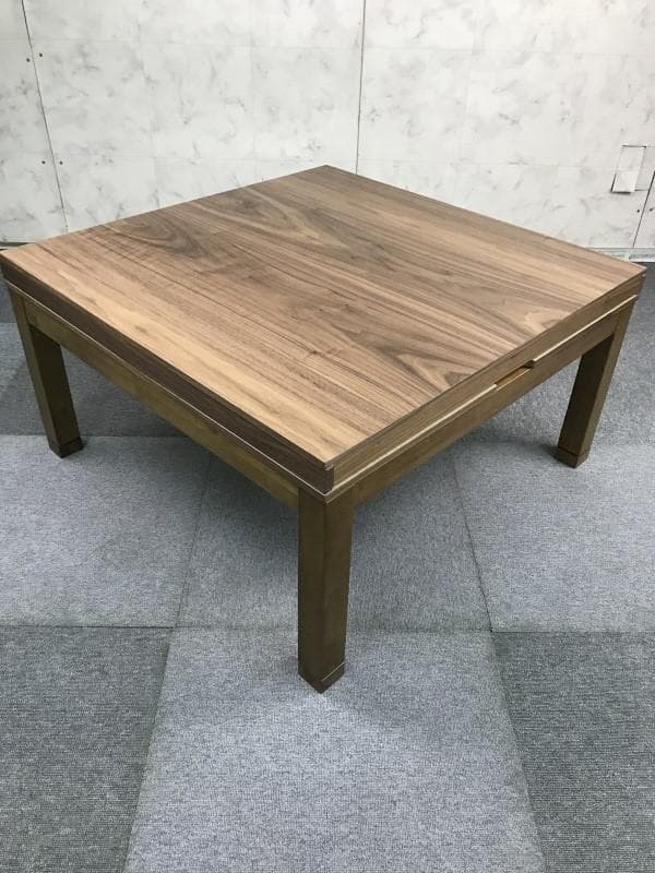 【新品】天板ツルツル天然木　引出し付きこたつ８０WNT