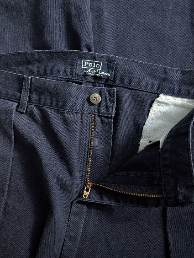 USA製 初期タグ ラルフローレン 90s ポロチノ 2タック polo