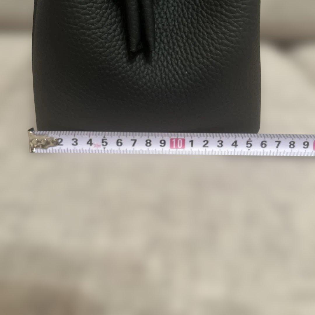 極美品　ヴァジックボンドミニ　レザー巾着型バッグトート　ブラック