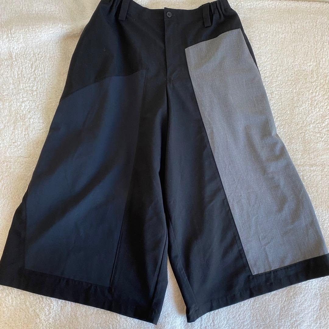 【萌/MOYURU】ワイドパンツ　モダン　【M〜L】クロップド　パネル　ガウチョ