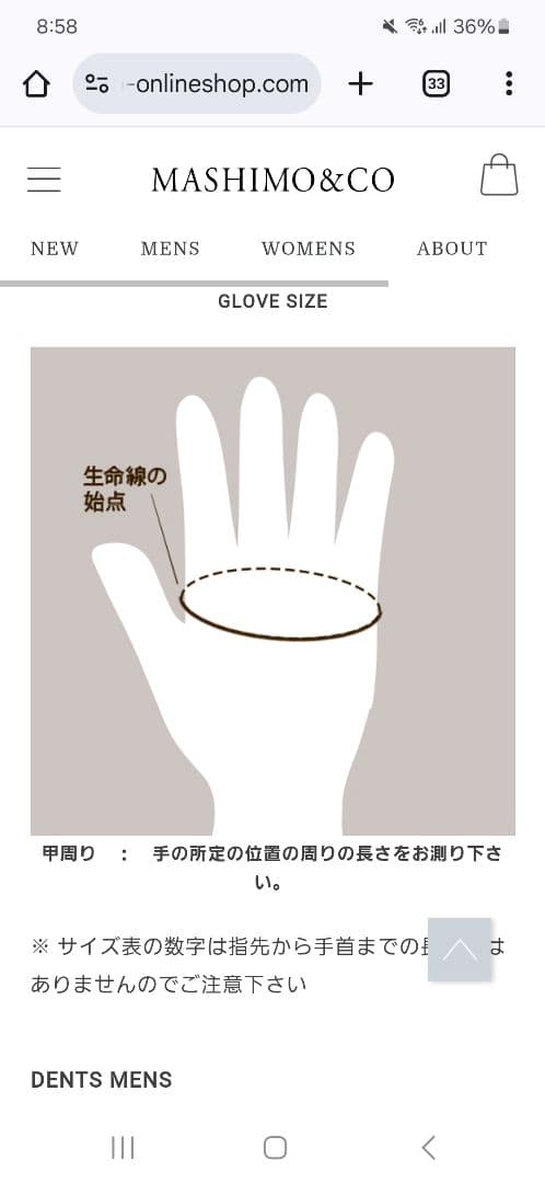 DENTS ヘアシープグローブ（裏地なし） 5-1007 【MENS】美品