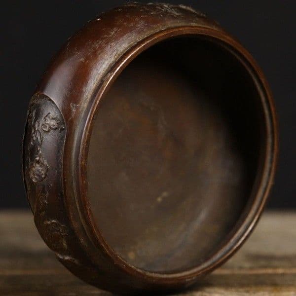 銅器 彫花平底薫炉 香薫炉 沈香檀香炉 工芸品 美術品 置物