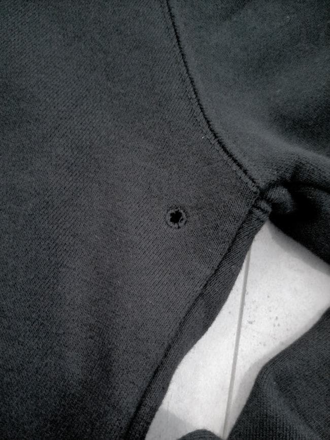 ナンバーナイン ダメージ加工 エンブレム プリント スウェット パーカー 3 黒