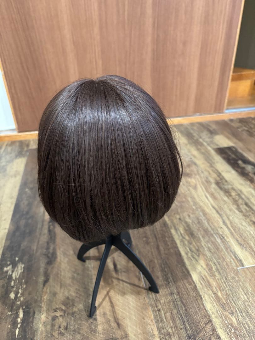 医療用ウィッグ　人毛ミックス　ココアブラウン ショート　ボブ　ウィッグ