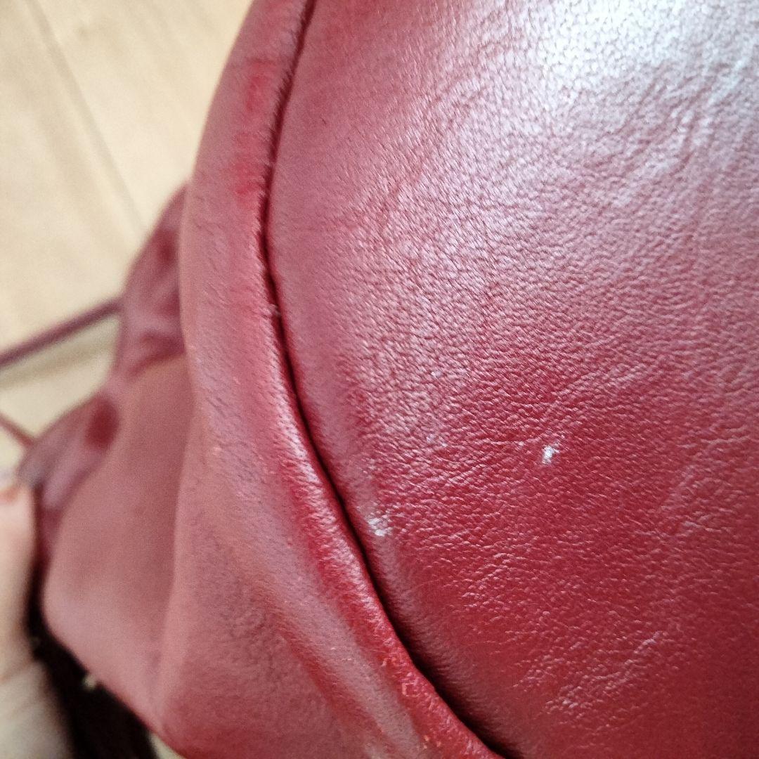 クリスチャンディオール レザー 巾着バッグ ショルダーバッグ 赤 レッド