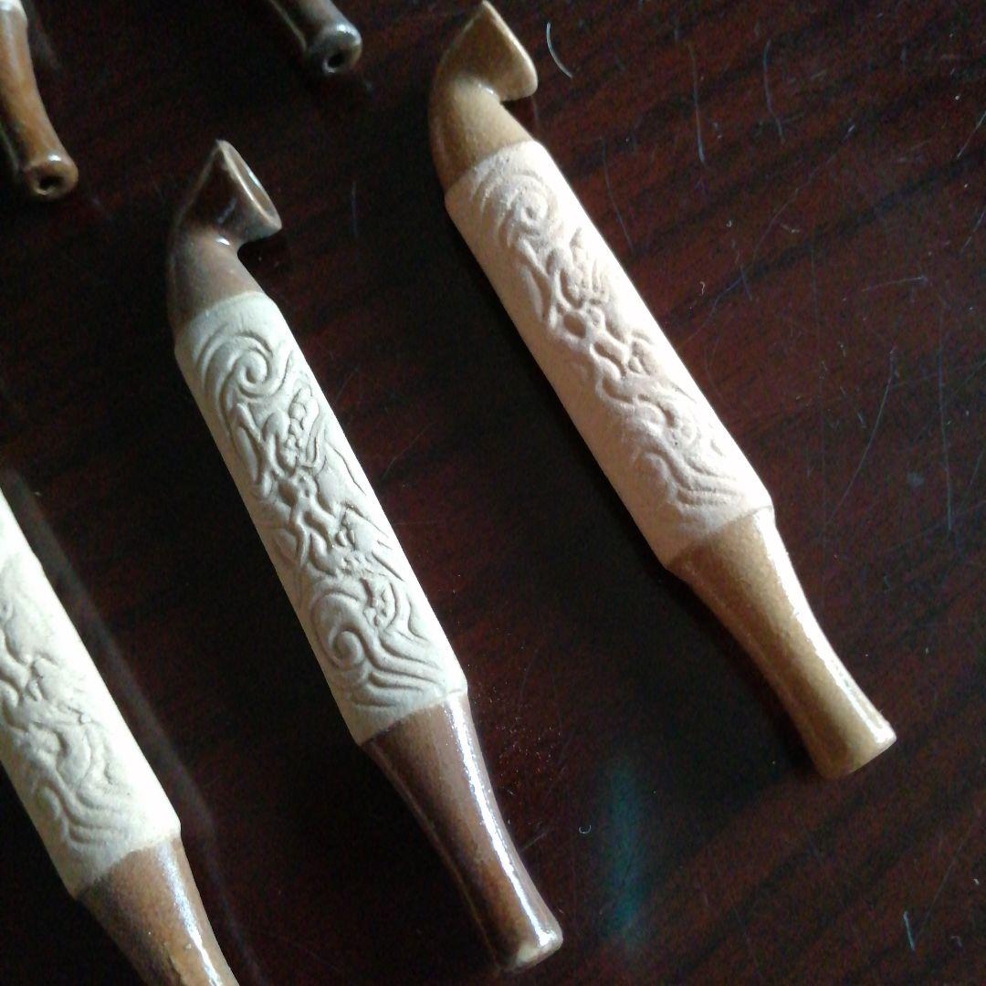 美濃焼　陶器製煙管　20本　10cm　昭和初期