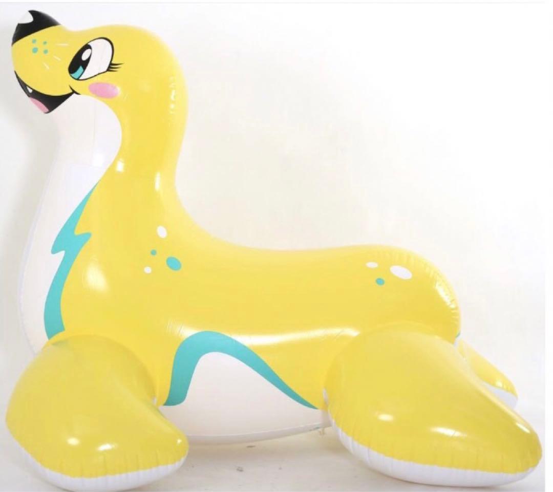アザラシ　イエロー　ツヤあり　フロート　空気ビニール風船　浮き輪　レア　希少
