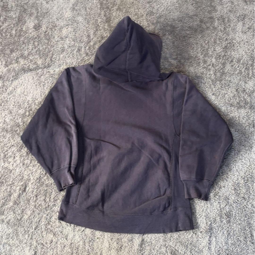【70s80s】USA製 sand Knit （L）フーディ 茄子紺 フェード