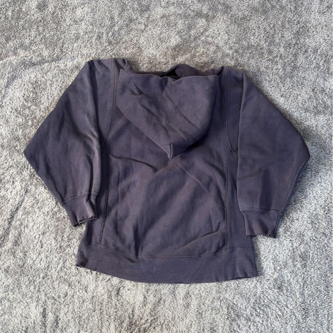 【70s80s】USA製 sand Knit （L）フーディ 茄子紺 フェード