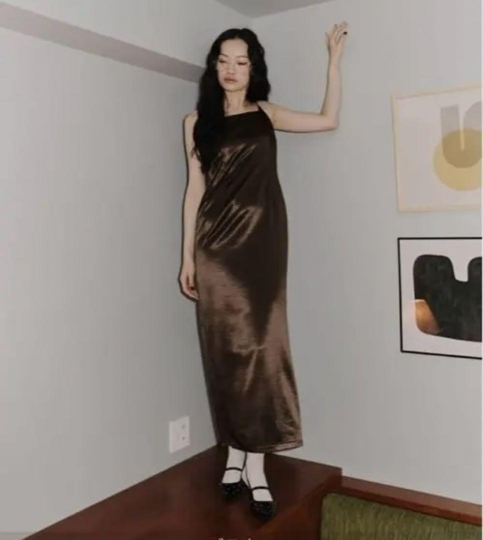 ✨新作/新品✨ANDRESD satin dressブラウン