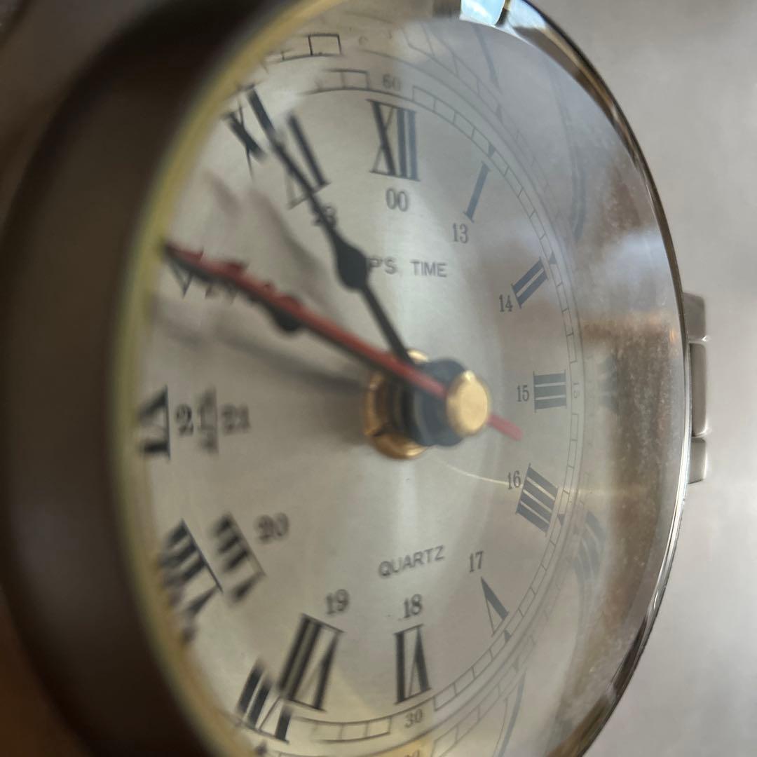 【最終価格早い者勝ち】真鍮製船舶掛時計 クオーツムーブメント