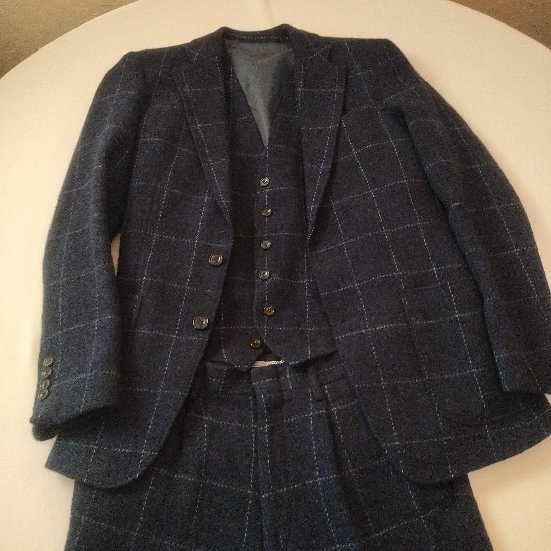 オーダースリーピーススーツ　ツィード　ハリスツィード　ビームスｆ　ラルフローレン