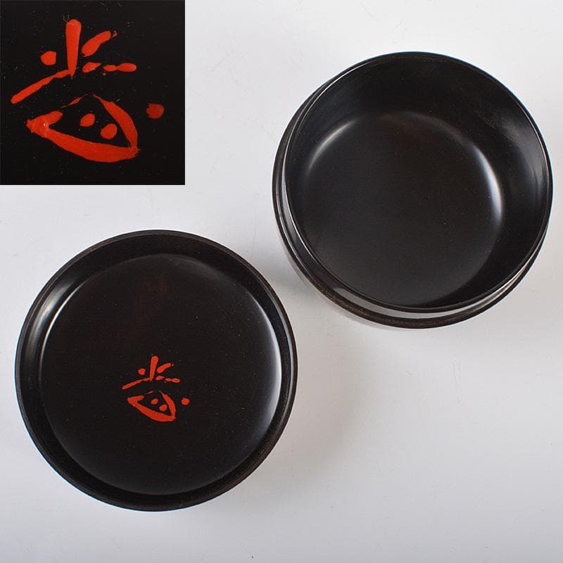 茶道具　輪島塗　目代春帆作　雲桜蒔絵　平棗　紫野　藤井誠堂極め箱　V　R6587