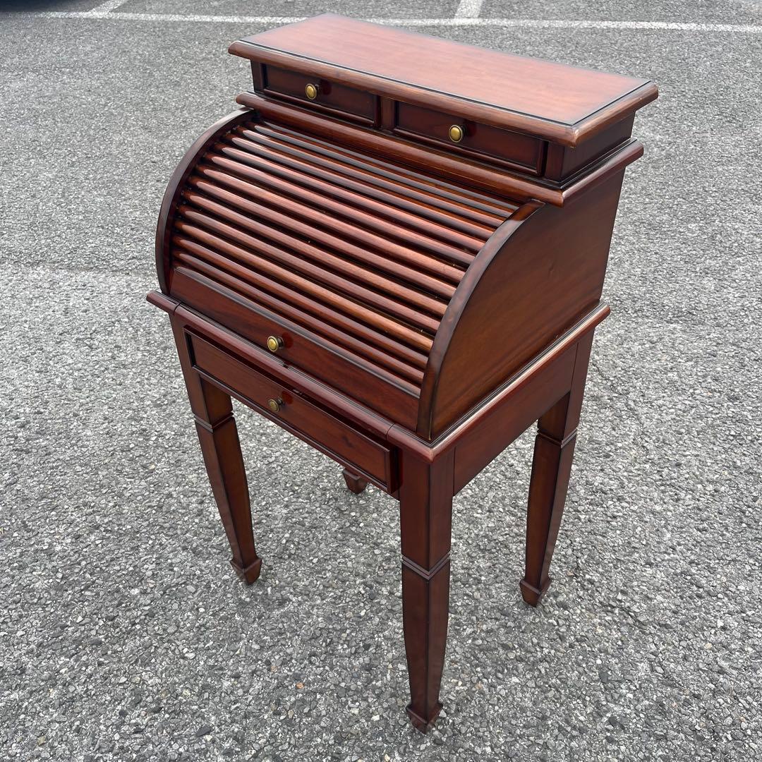 木製ライティングビューロー マホガニー　ダベンポートデスク　ダークブラウン