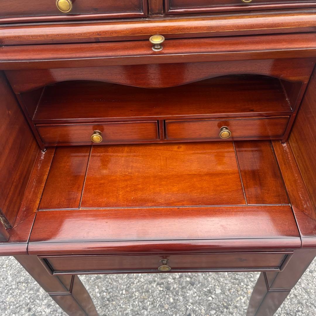 木製ライティングビューロー マホガニー　ダベンポートデスク　ダークブラウン