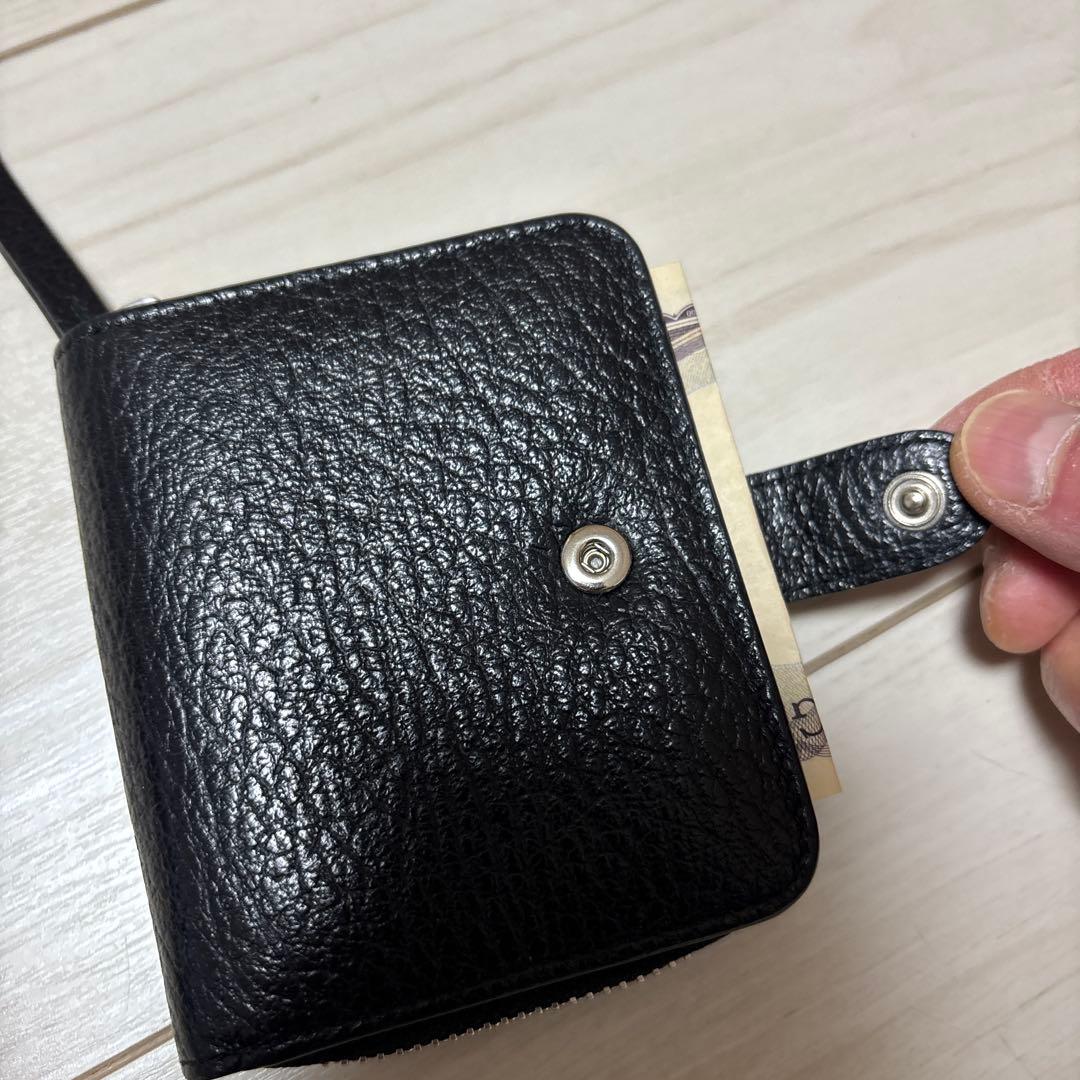 Maison Margiela 黒 レザー 二つ折り財布
