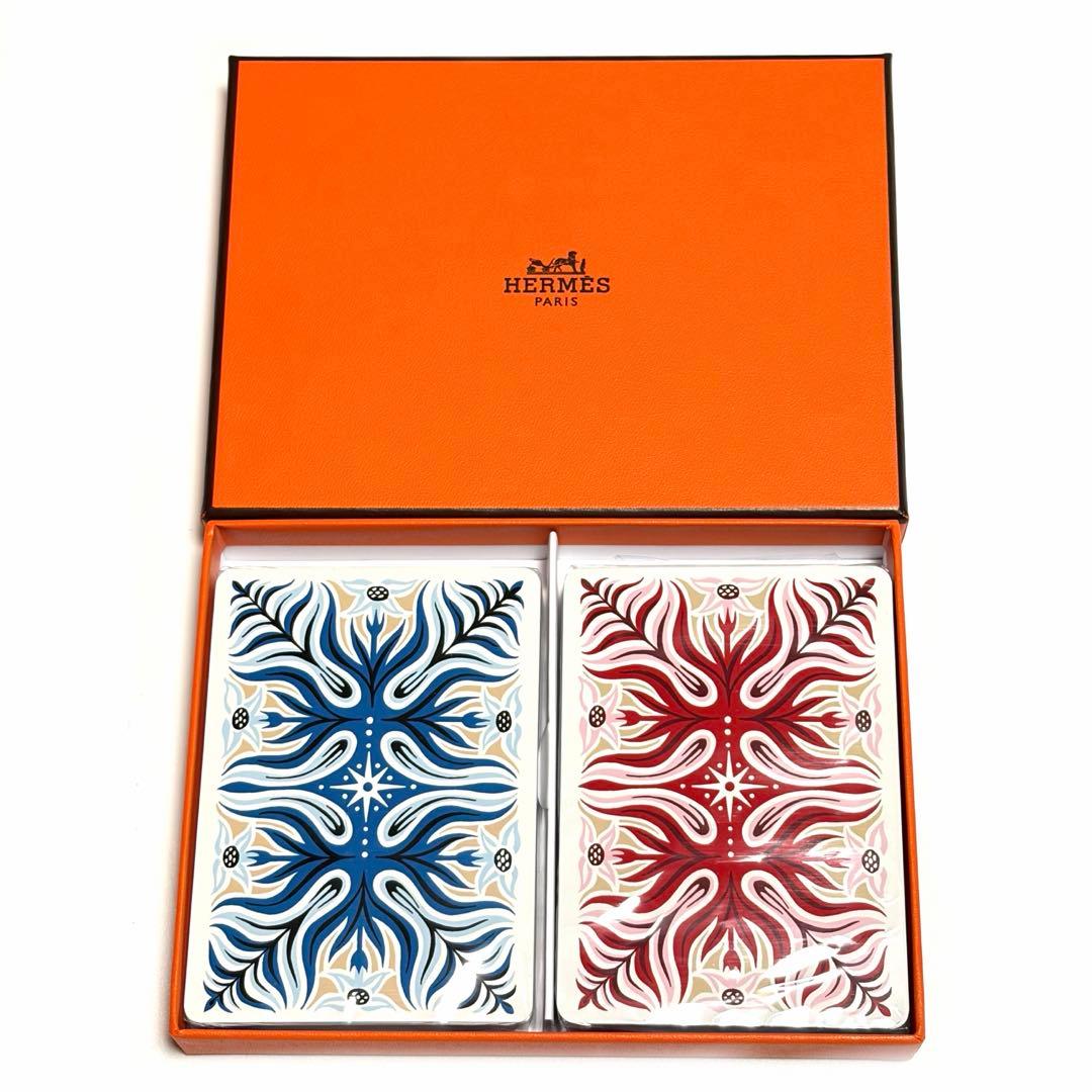 HERMES トランプセット 青 赤 2デッキ 美品 未開封 箱付き