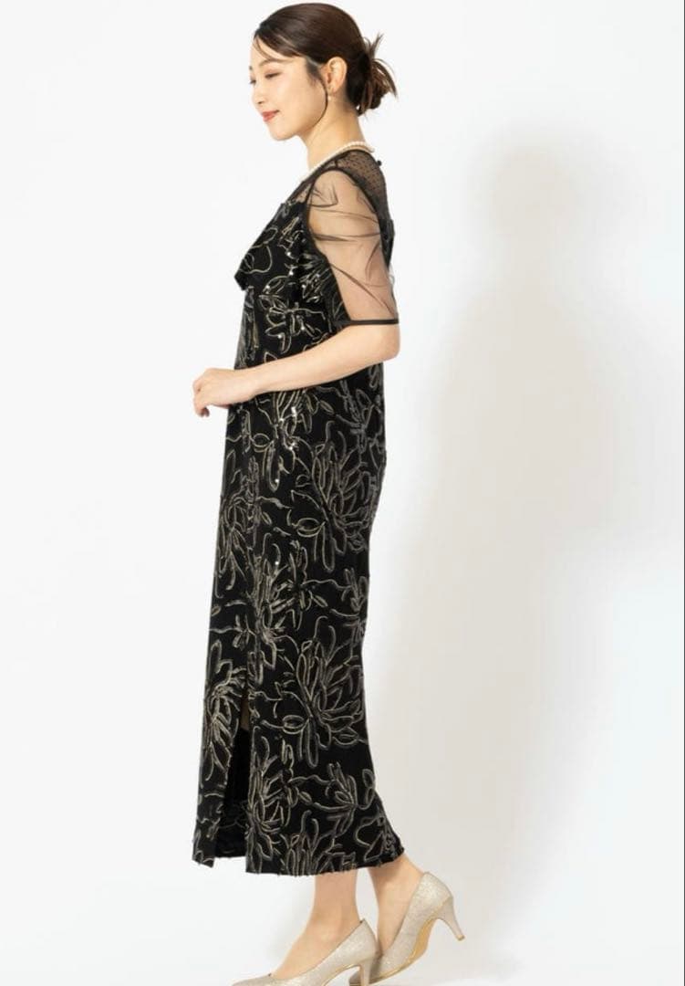 Leja ドットチュールフラワースパンコールIラインドレス