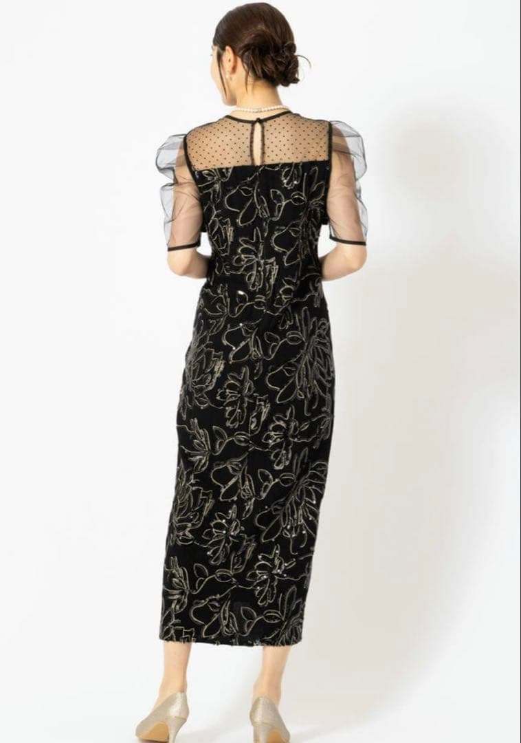 Leja ドットチュールフラワースパンコールIラインドレス