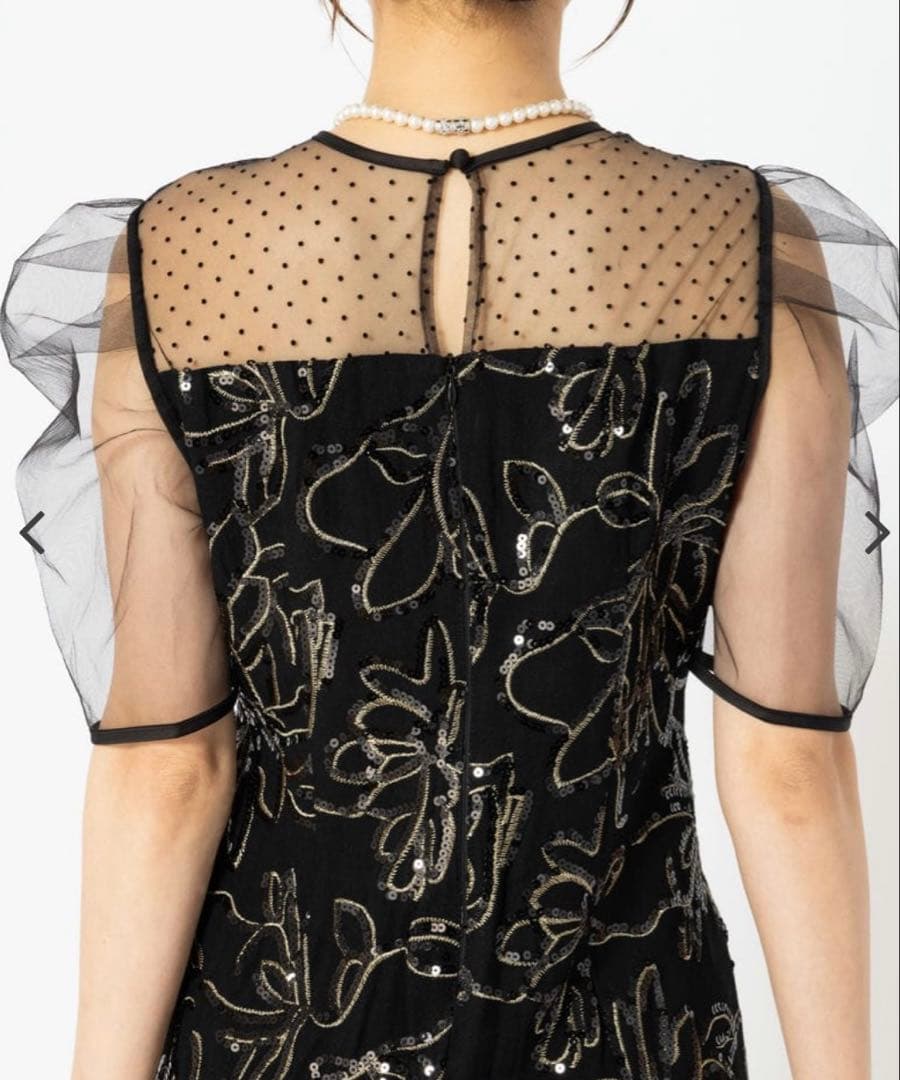 Leja ドットチュールフラワースパンコールIラインドレス