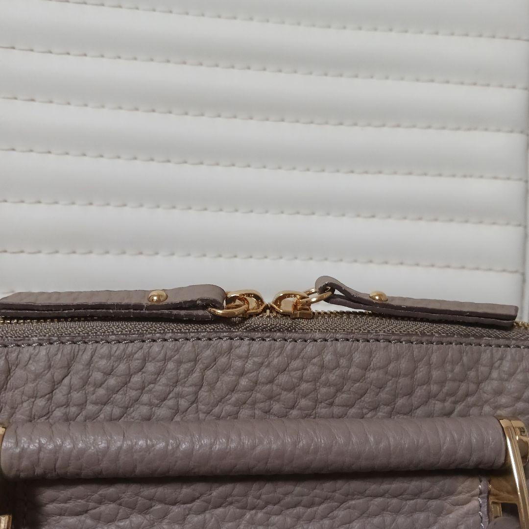 2974【極美品・保存袋付】IACUCCIギブリレザートート　グレージュ　M