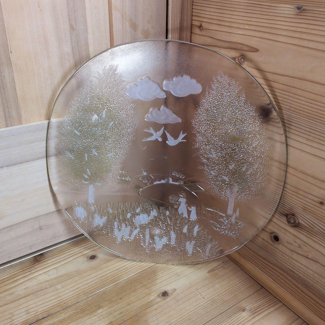 北一硝子のヴィンテージ飾り大皿（新風彩 銘々皿）約36cm