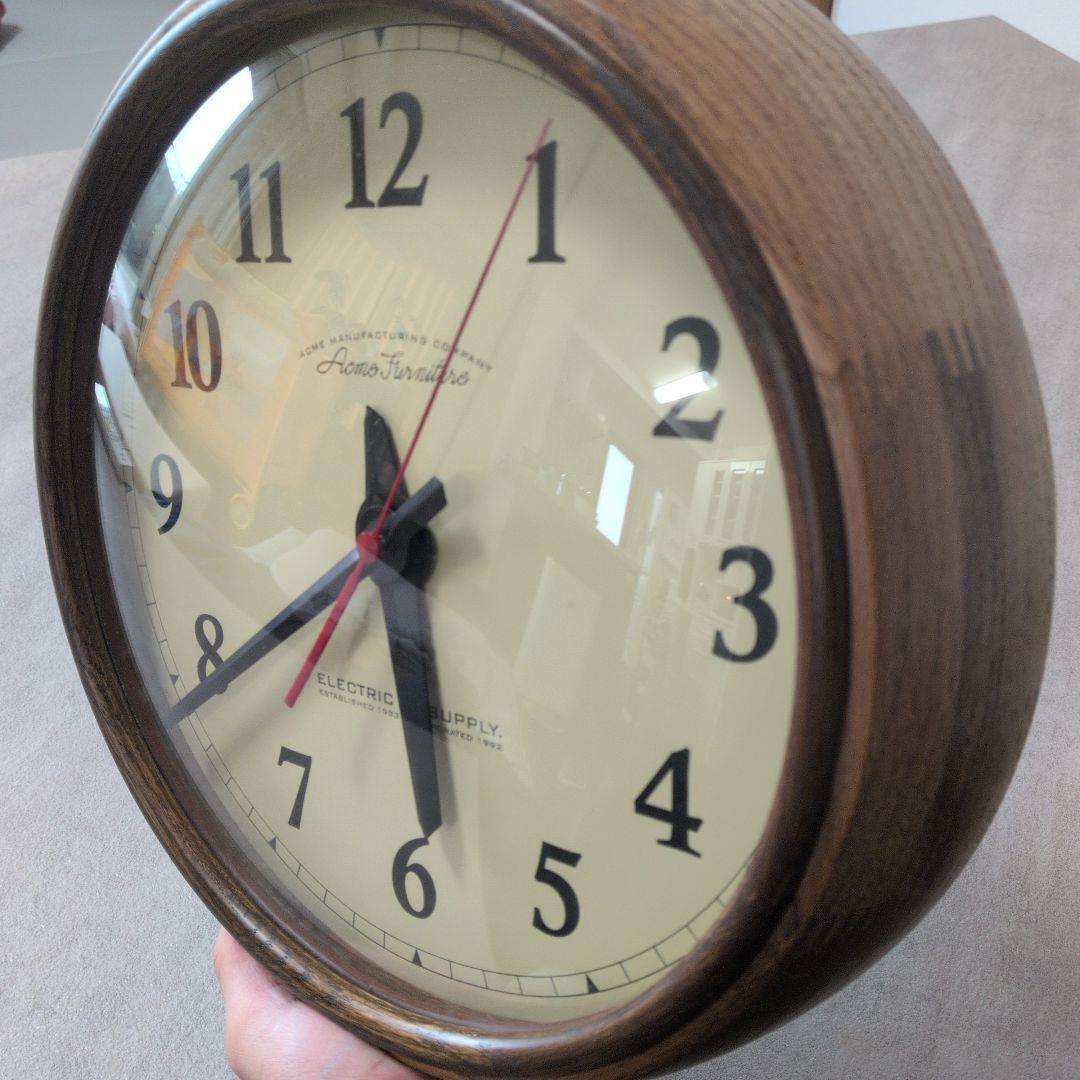 ACME Furniture 木製フレーム アナログ壁時計