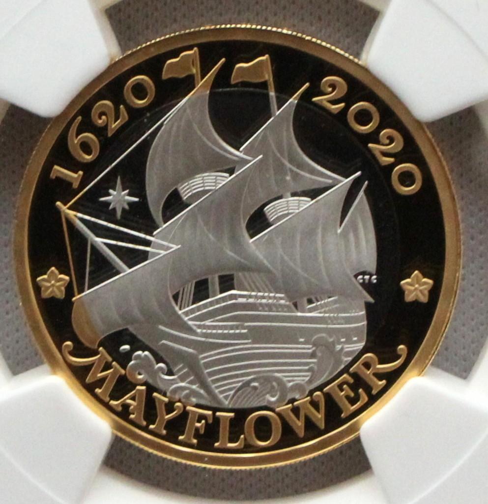 2020年イギリス メイフラワー号 400周年 ￡2 銀貨 NGC PF70UC