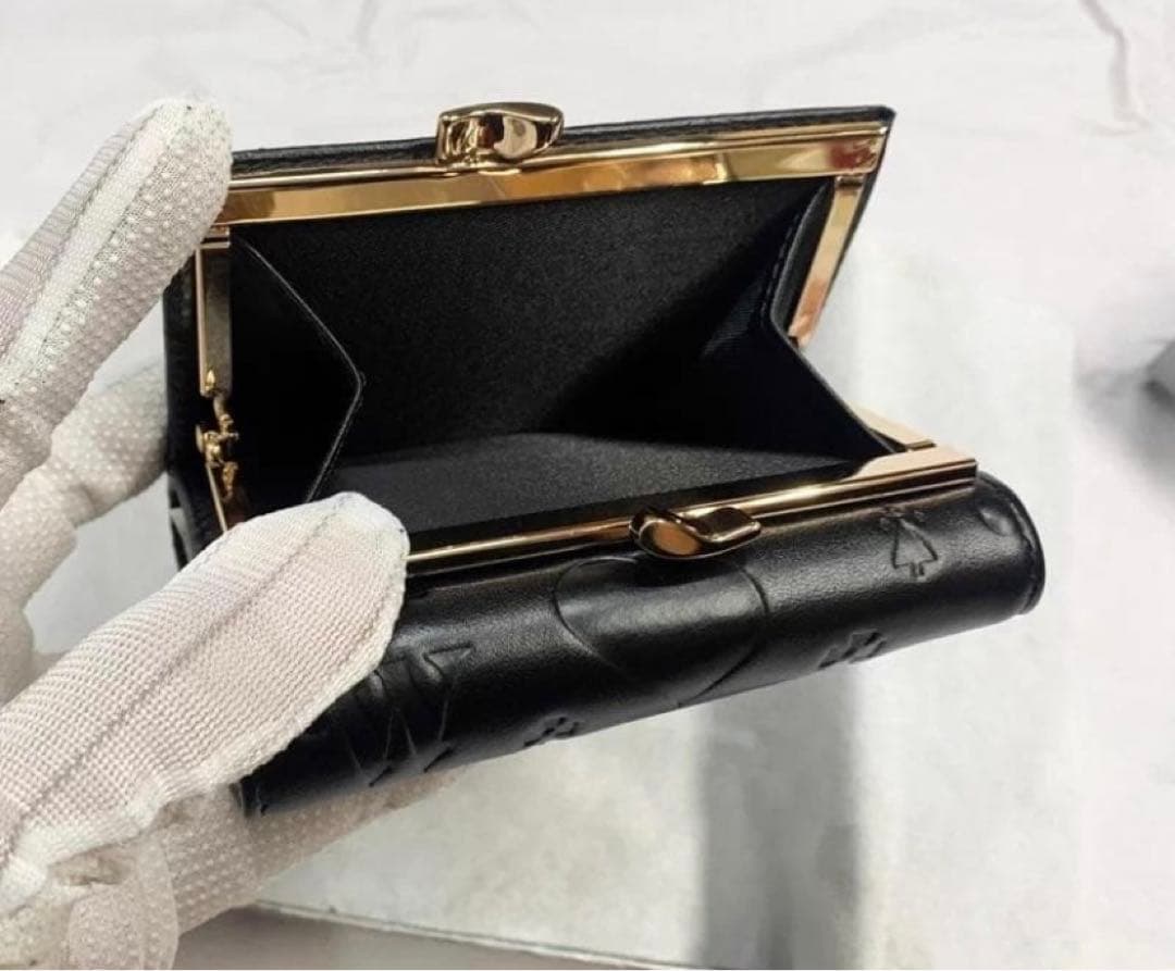 Vivienne Westwood 3つ折り財布 ブラック/ゴールドロゴ-156